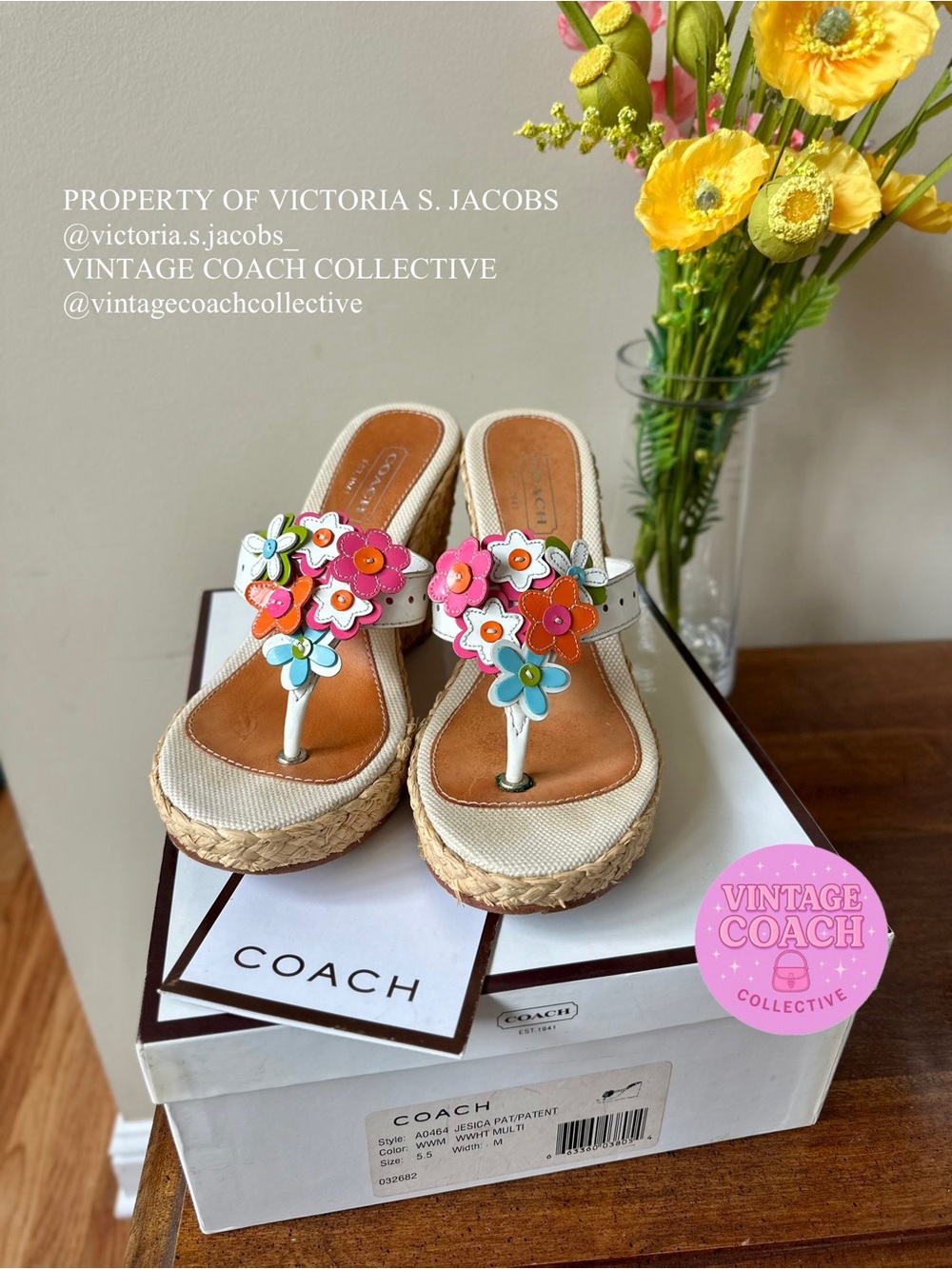 Coach floral wedges